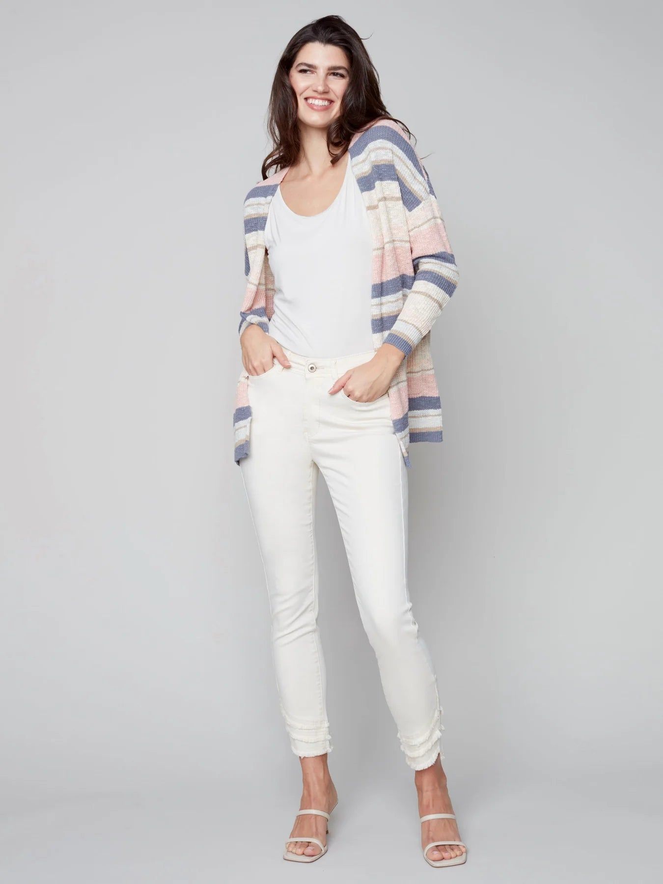 STRIPED CARDIGAN - PEARL sold by Nica product image thumbnail 5