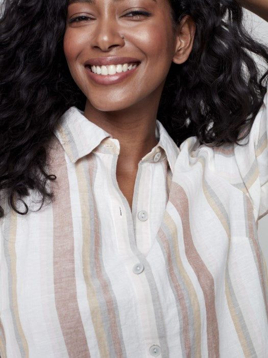 STRIPED LONG LINEN DUSTER DRESS sold by Nica product image thumbnail 7