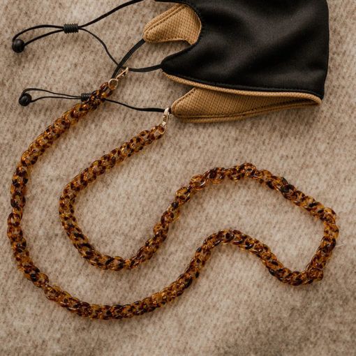 TESS MASK CHAIN - TORTOISE SHELL sold by Nica