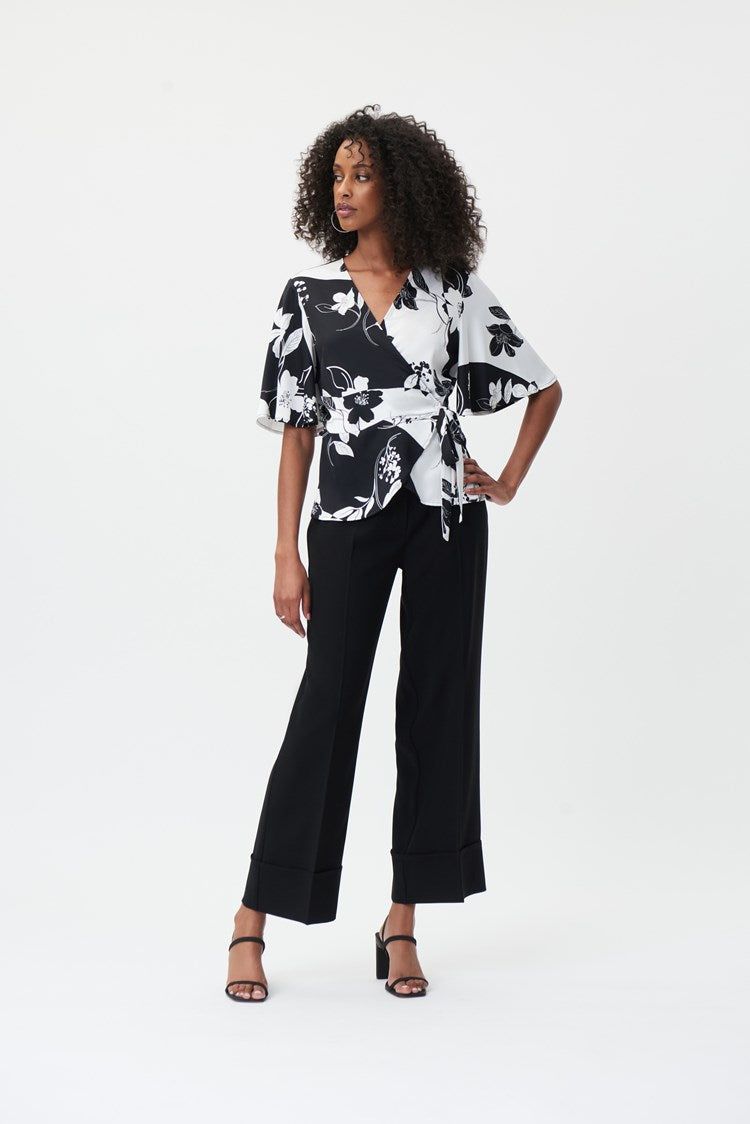 Woven Wide-Legged Twill Cuff Pants sold by Nica