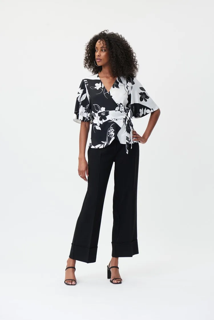 Woven Wide-Legged Twill Cuff Pants sold by Nica