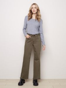 WIDE LEG TWILL PANTS sold by Nica