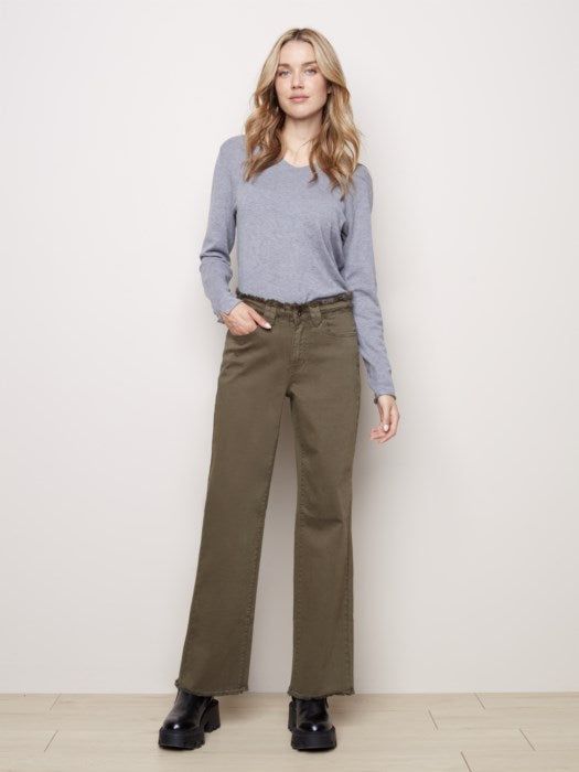 WIDE LEG TWILL PANTS sold by Nica product image thumbnail 3