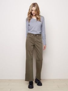 WIDE LEG TWILL PANTS sold by Nica