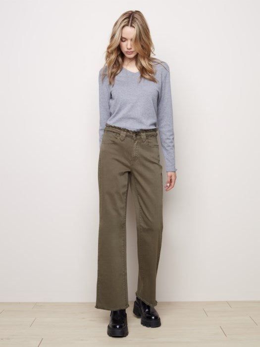 WIDE LEG TWILL PANTS sold by Nica product image thumbnail 4