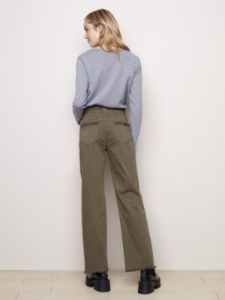 WIDE LEG TWILL PANTS sold by Nica