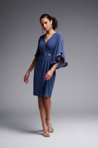 Silky Knit And Chiffon Wrap Dress sold by Nica