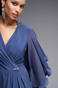 Silky Knit And Chiffon Wrap Dress sold by Nica