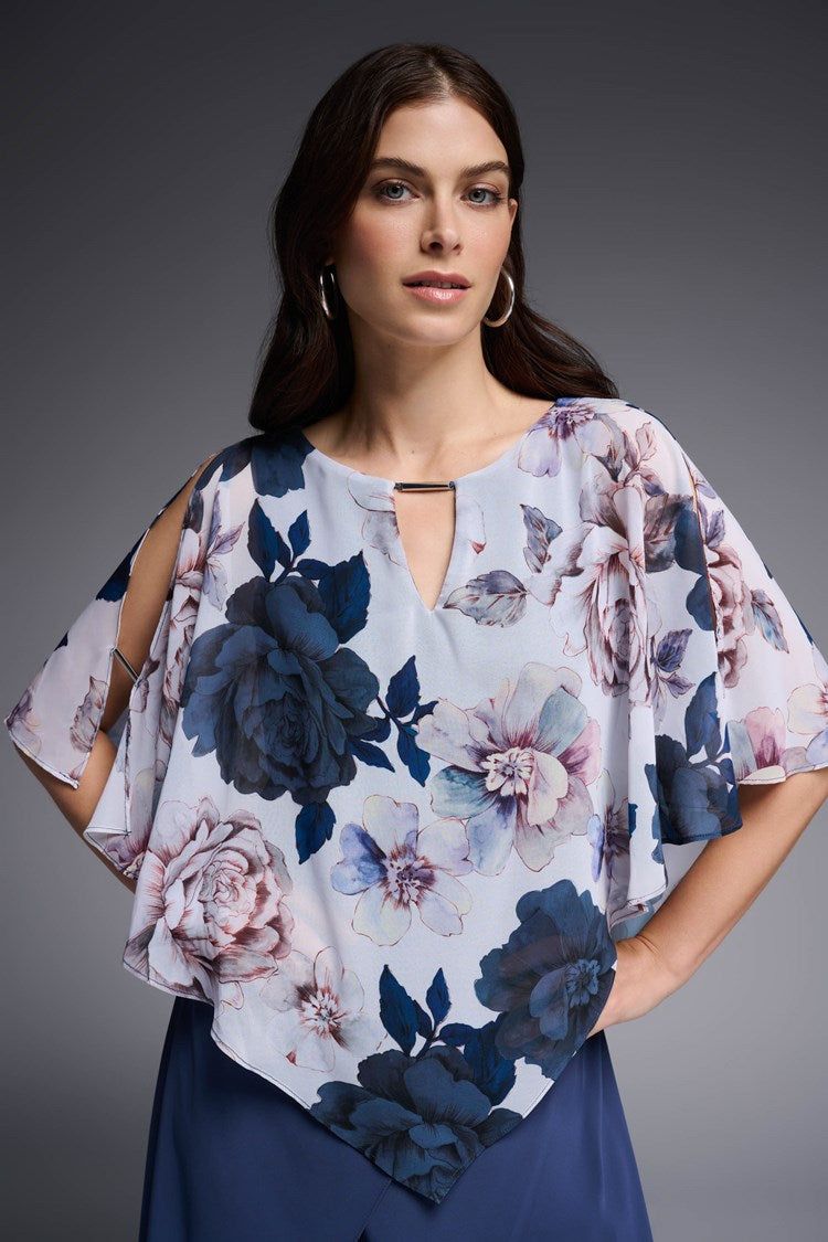 Floral Print Poncho Top sold by Nica