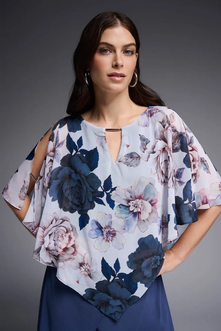 Floral Print Poncho Top sold by Nica