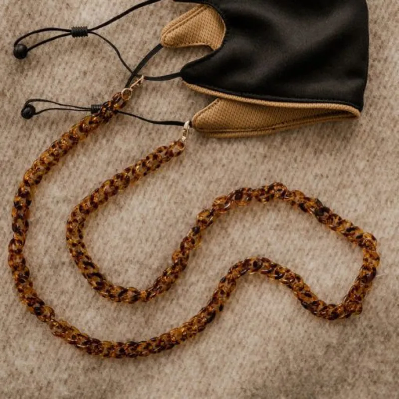 TESS MASK CHAIN - TORTOISE SHELL sold by Nica