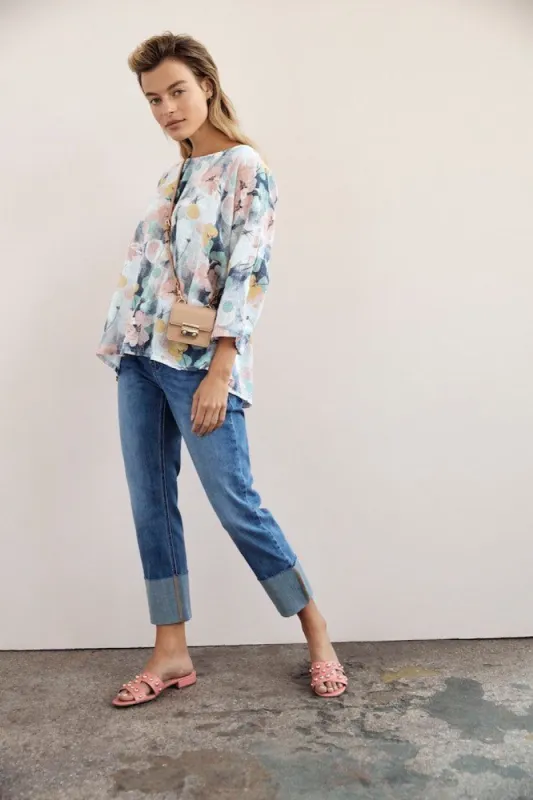 WIDE LEG CUFFED JEANS sold by Nica