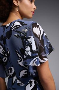 Chiffon And Silky Knit Flounce Dress sold by Nica