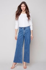 WIDE LEG JEANS WITH RAW HEM sold by Nica