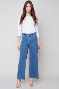 WIDE LEG JEANS WITH RAW HEM sold by Nica