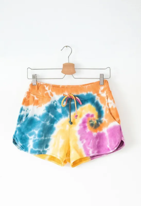 DOUBLE TROUBLE TIE DYE SWEAT SHORT sold by Nica