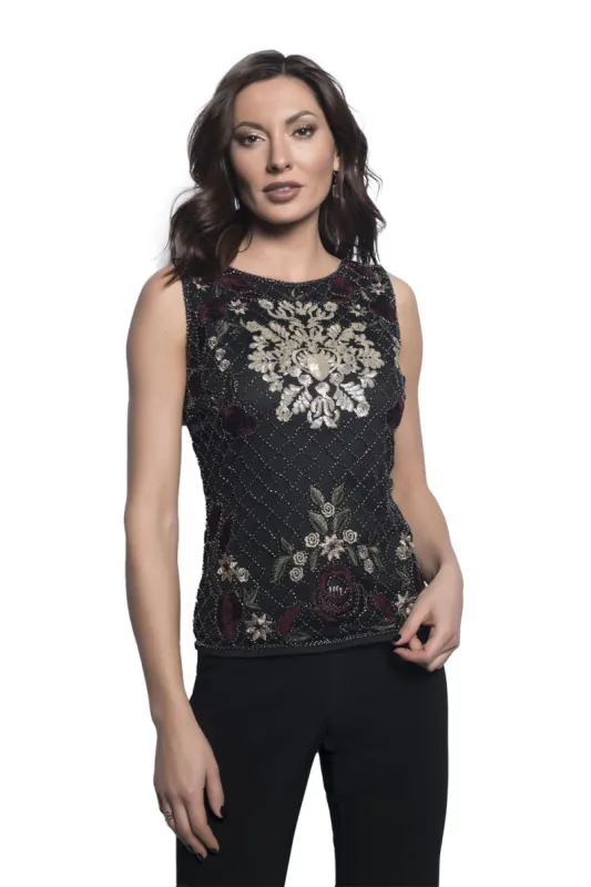 FRANK LYMAN BEADED TOP sold by Nica