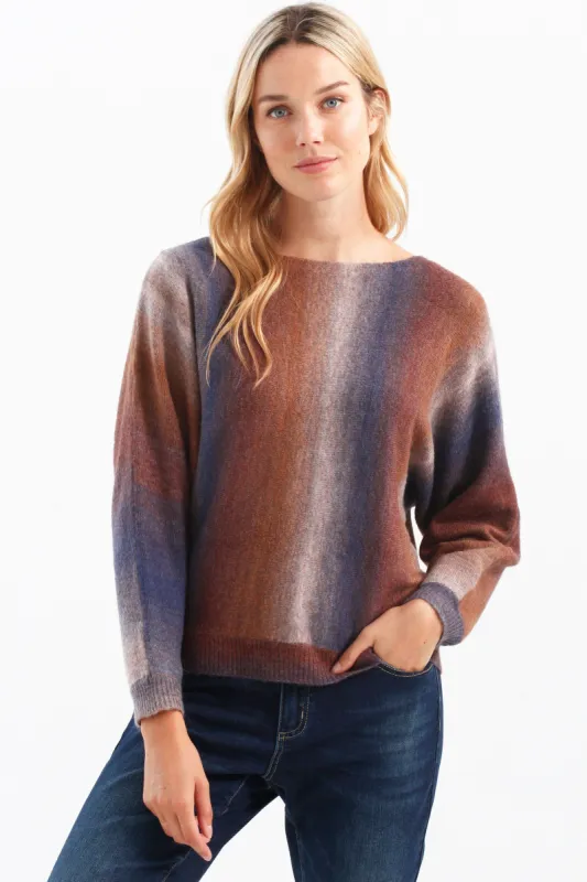 OMBRE SPACE DYE DOLMAN SWEATER sold by Nica