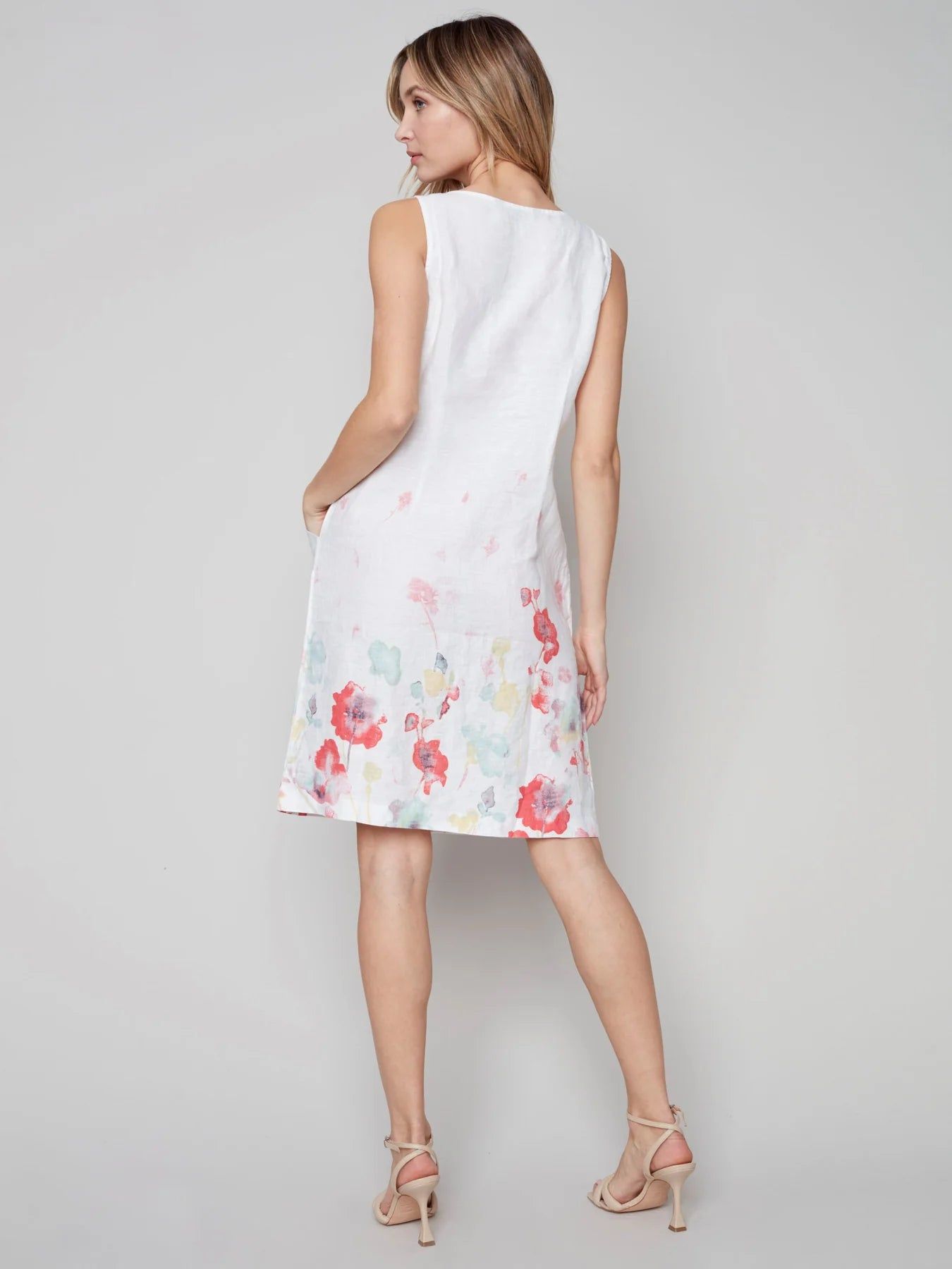 FLORAL PRINTED LINEN DRESS sold by Nica product image thumbnail 3