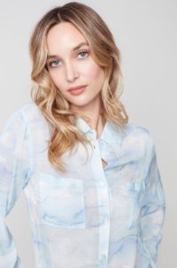 PRINTED CHIFFON SHIRT sold by Nica