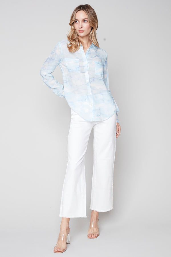 PRINTED CHIFFON SHIRT sold by Nica product image thumbnail 4