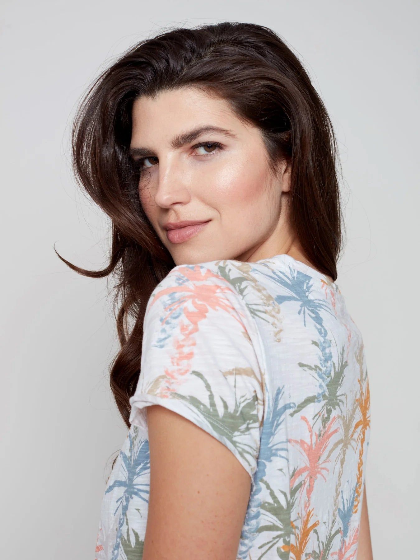 PALM PRINT COTTON TEE sold by Nica product image thumbnail 2