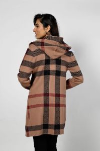 PLAID HOODED CARDIGAN sold by Nica