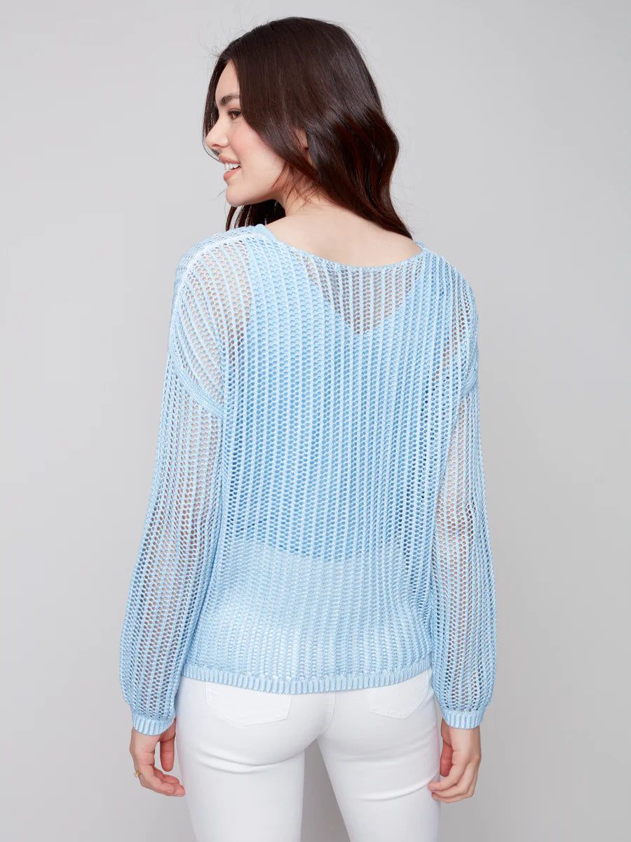 COLD-DYE CROCHET SWEATER sold by Nica product image thumbnail 4