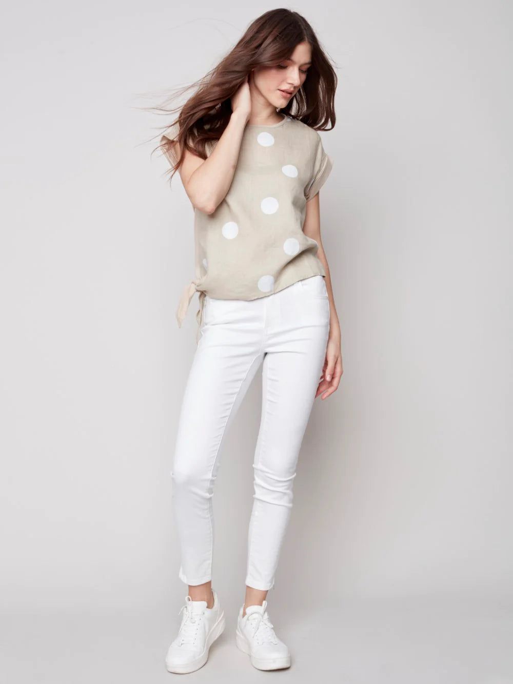 POLKA DOT LINEN TOP sold by Nica product image thumbnail 4