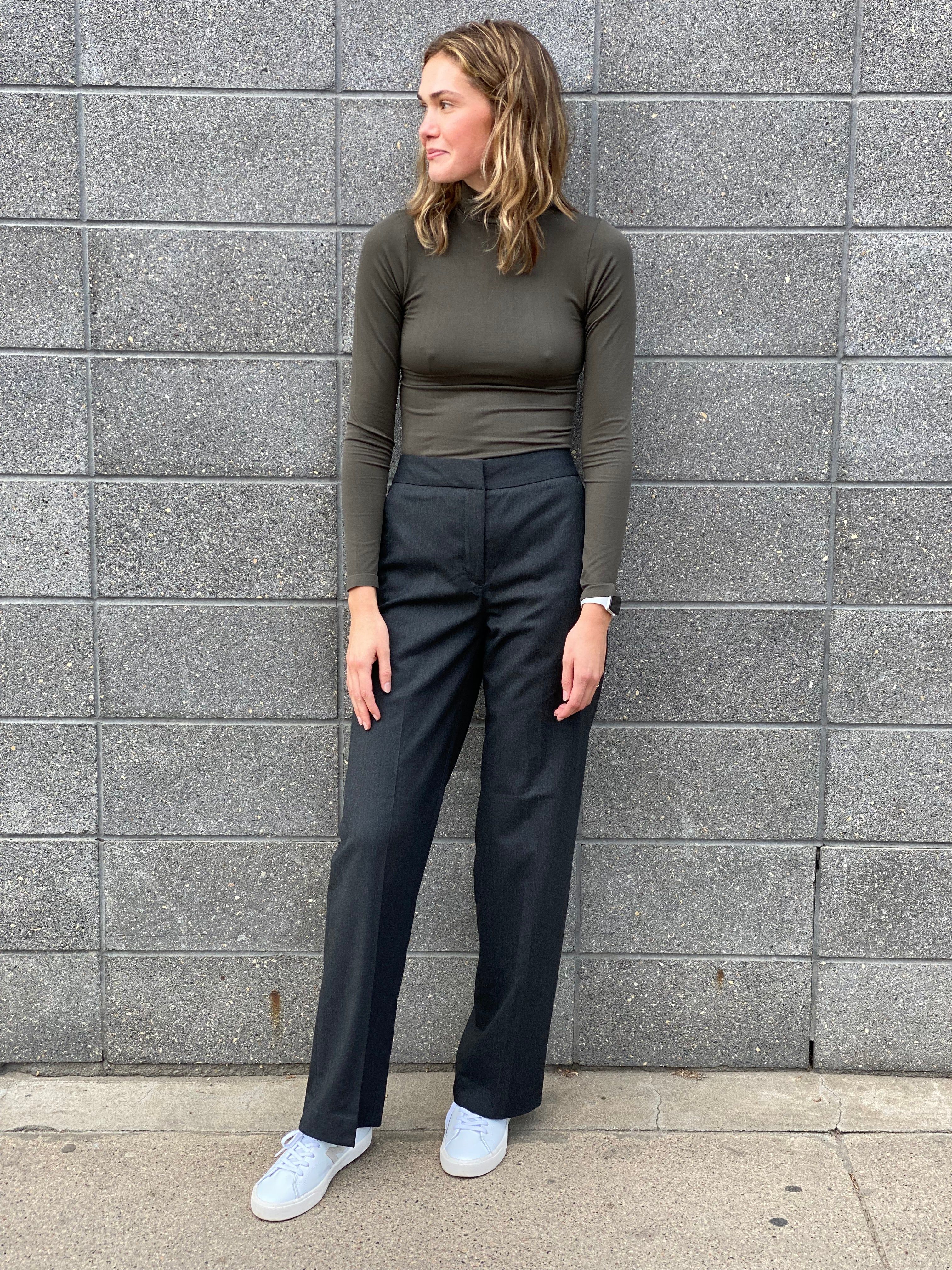 BLAKE SOLID FLANNEL FLAT FRONT TROUSER sold by Nica