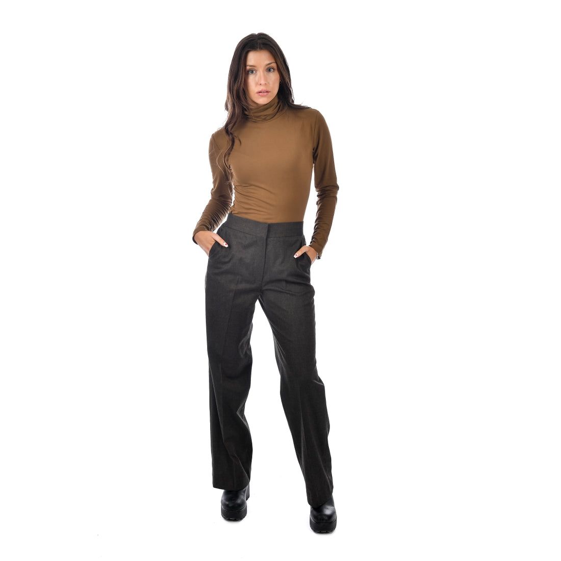 BLAKE SOLID FLANNEL FLAT FRONT TROUSER sold by Nica product image thumbnail 7