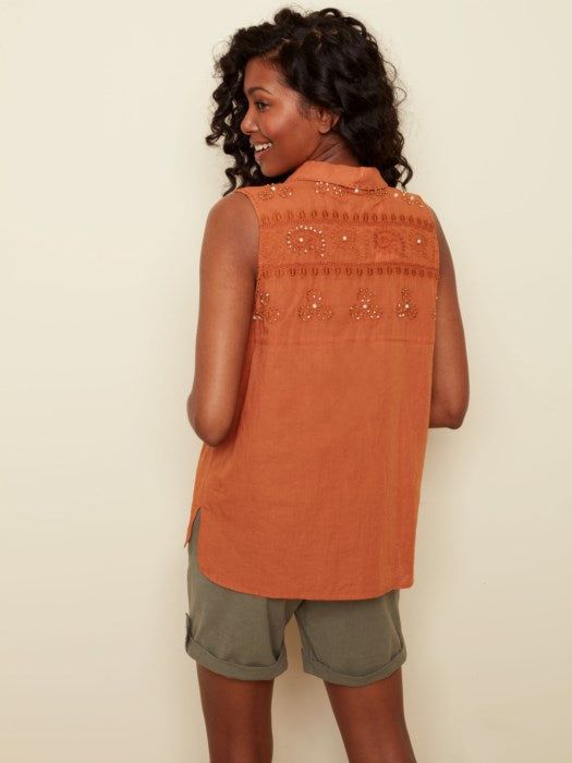 LINEN BLEND BLOUSE sold by Nica product image thumbnail 2