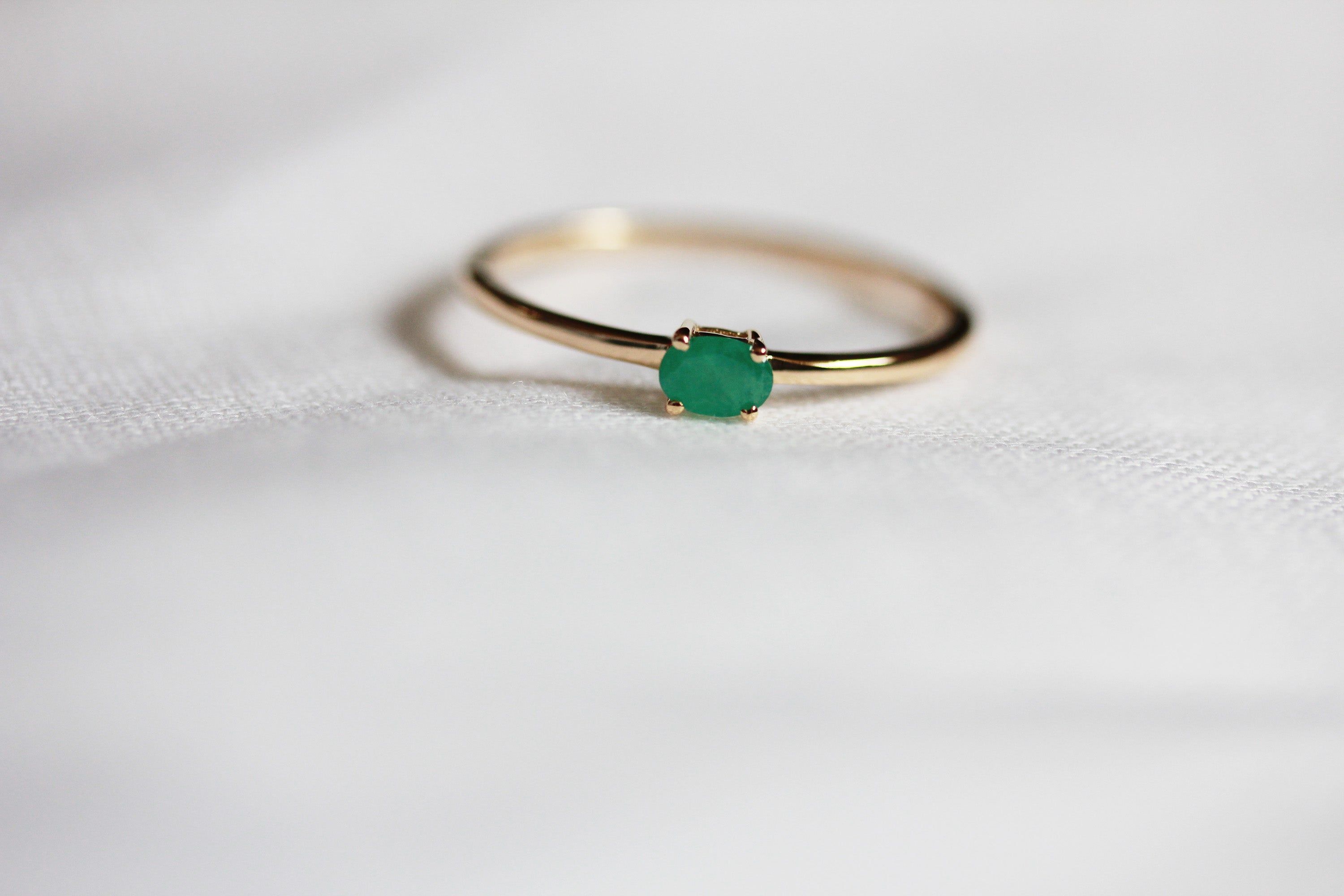 MINI GEM STACKING RING- EMERALD sold by Nica product image thumbnail 2