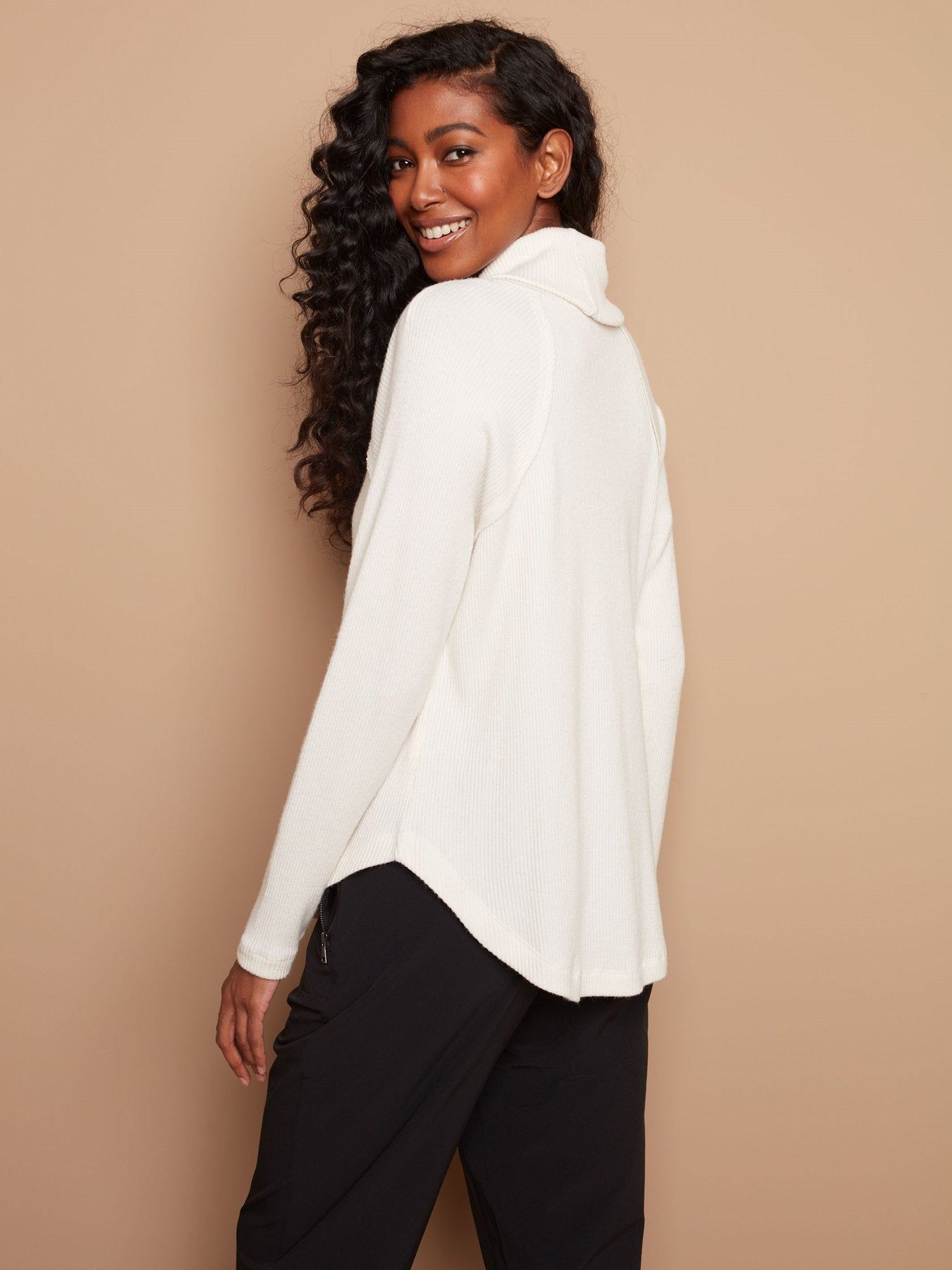 RIBBED COWL NECK LONG SLEEVE sold by Nica product image thumbnail 3