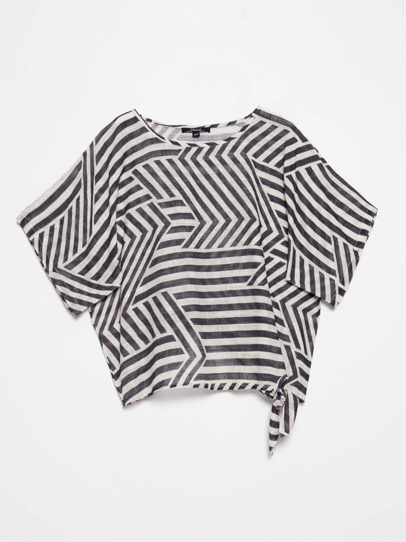 PRINTED COTTON BLOUSE WITH SIDE TIE sold by Nica product image thumbnail 7