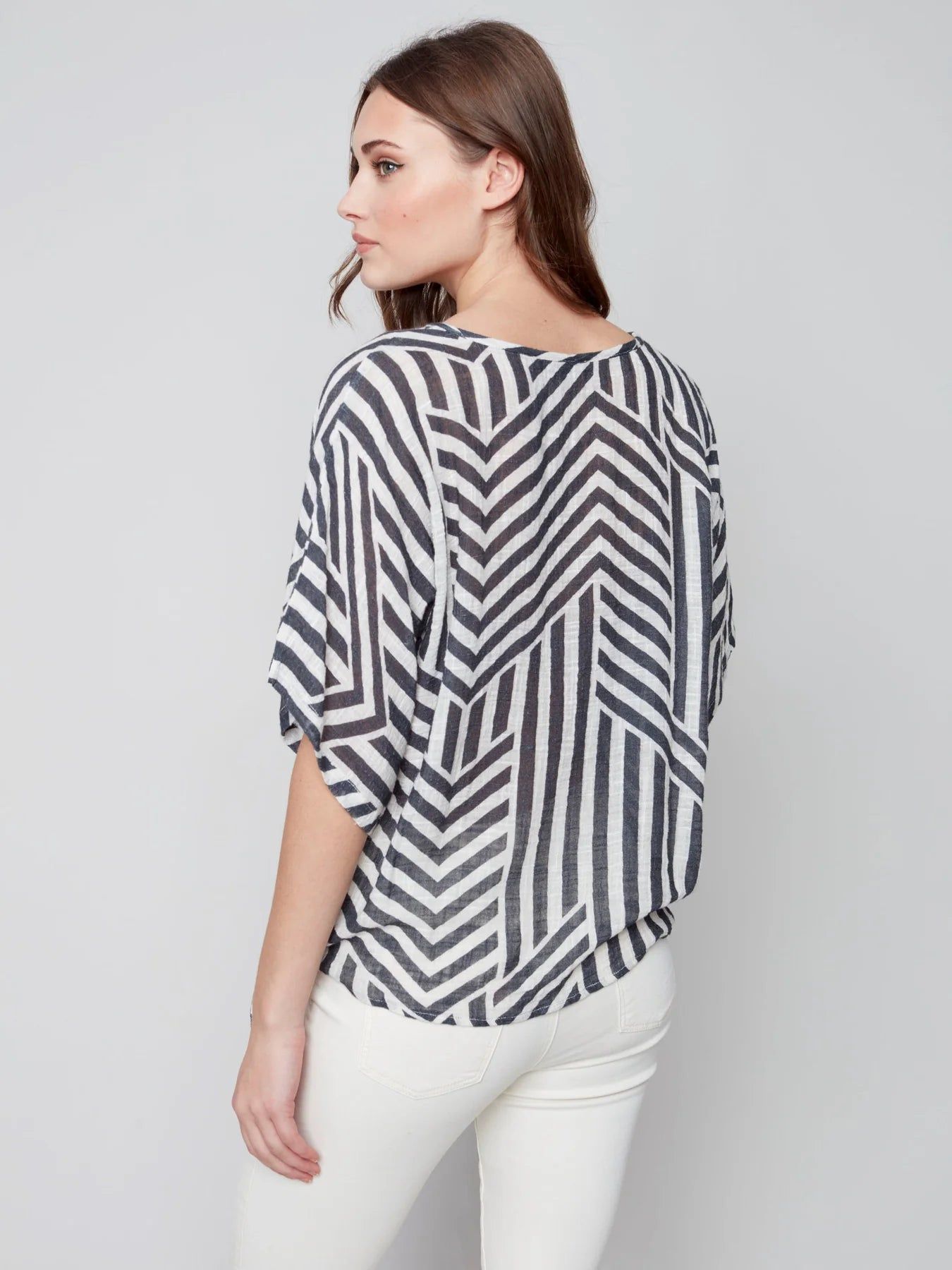 PRINTED COTTON BLOUSE WITH SIDE TIE sold by Nica product image thumbnail 2