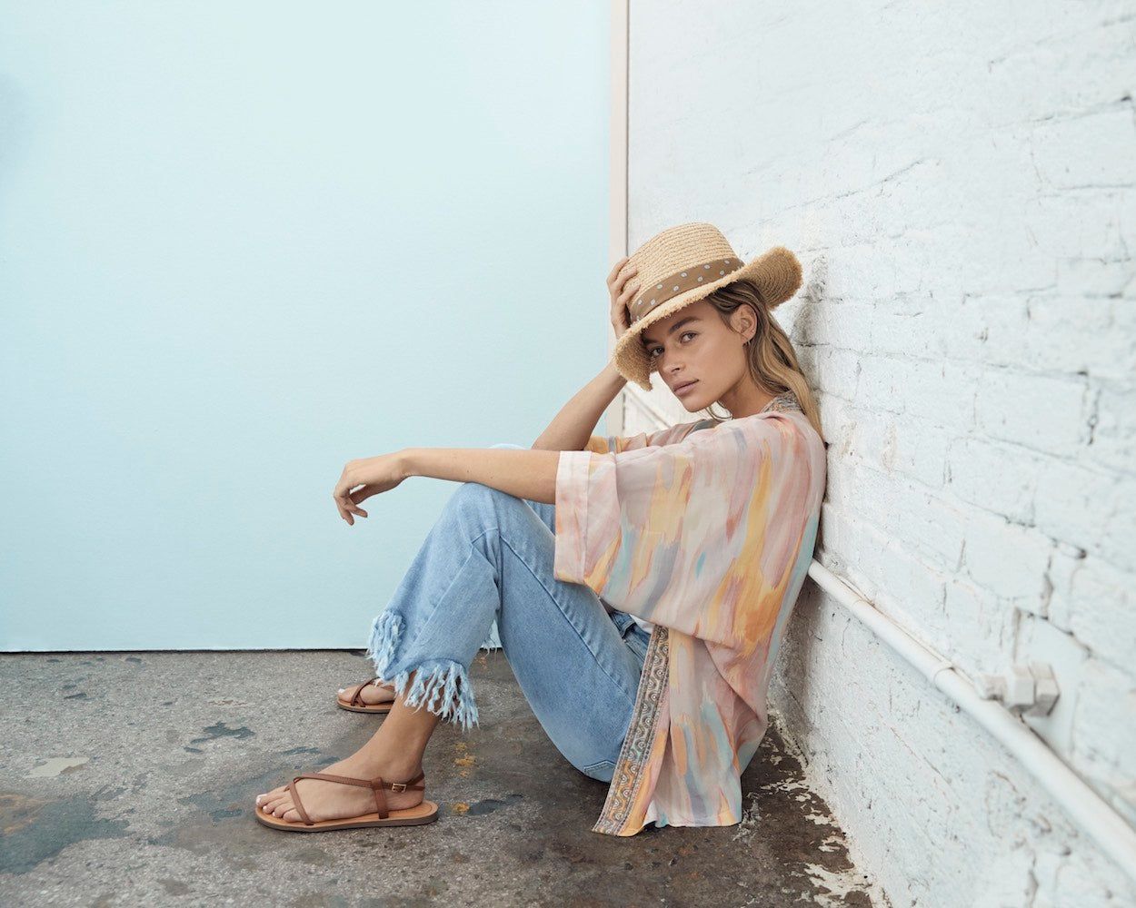 KIMONO WITH EMBROIDERED TAPE sold by Nica