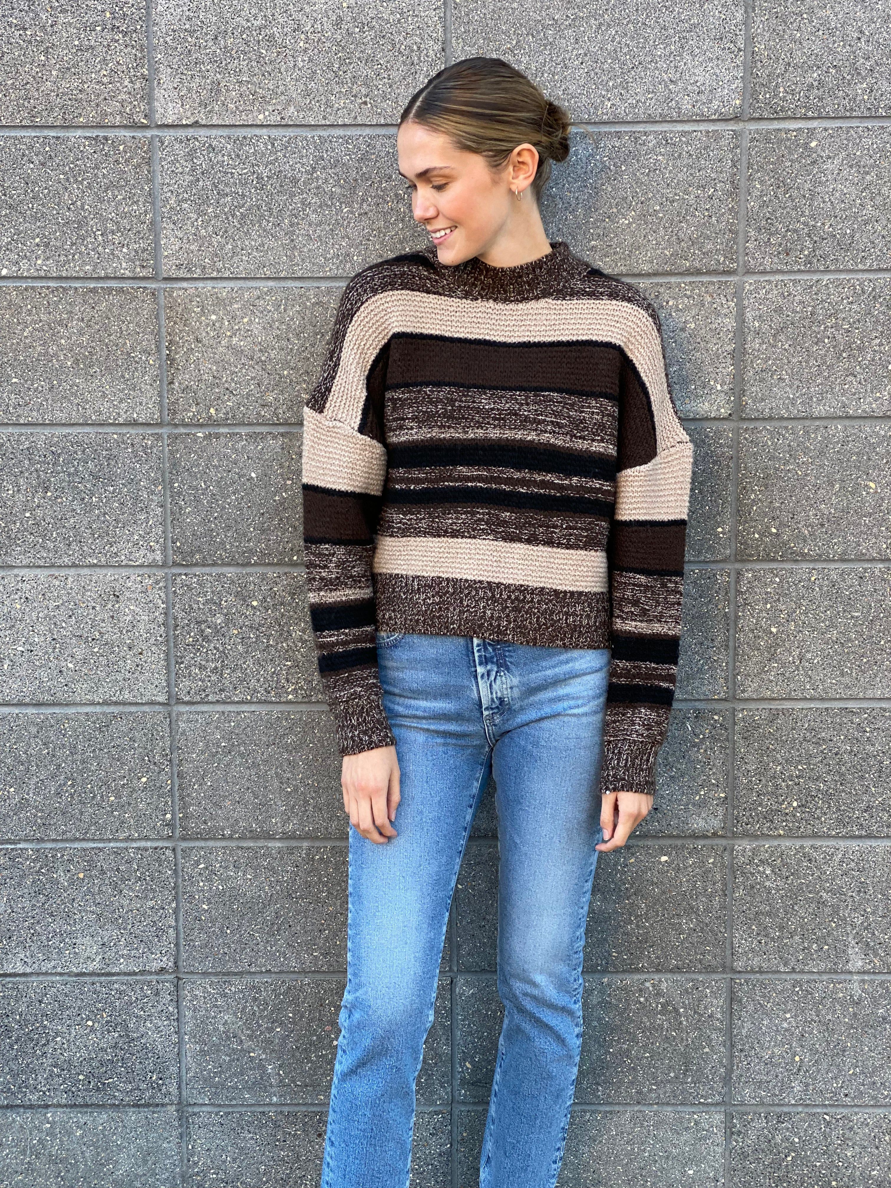 GEORGIA TEXTURED STRIPE CREW sold by Nica