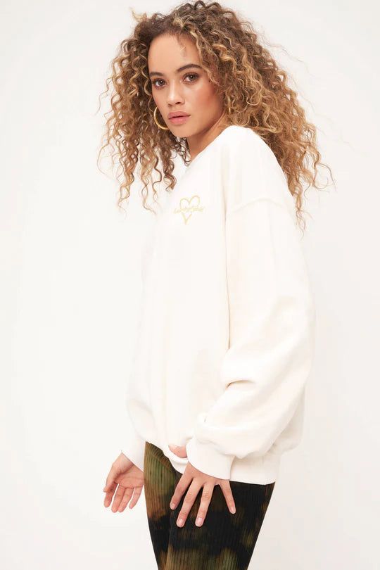 HEART OF GOLD EMBROIDERED OVERSIZED SWEATSHIRT sold by Nica product image thumbnail 5