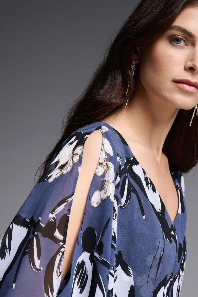 Silky Knit And Floral Chiffon Sheath Dress sold by Nica product image thumbnail 3