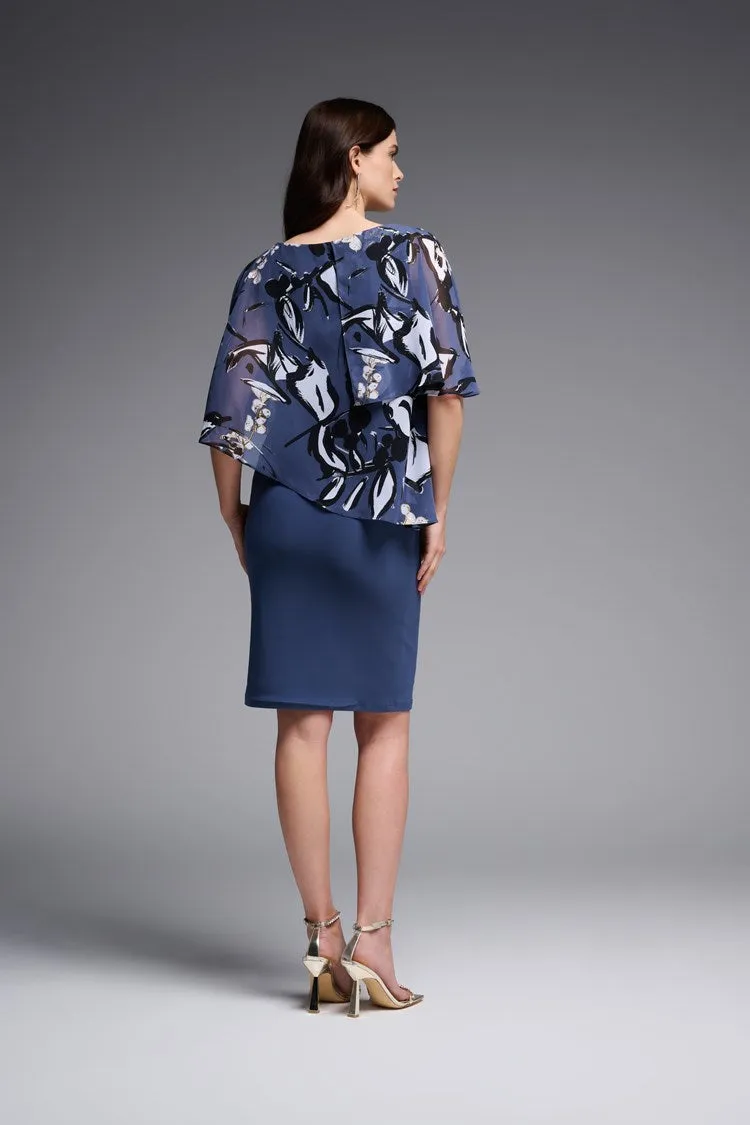 Silky Knit And Floral Chiffon Sheath Dress sold by Nica product image thumbnail 4