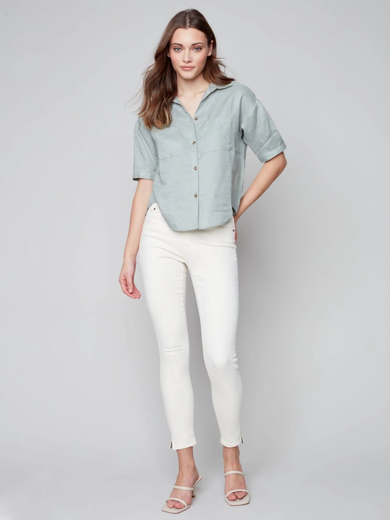 LINEN BUTTON UP sold by Nica product image thumbnail 7