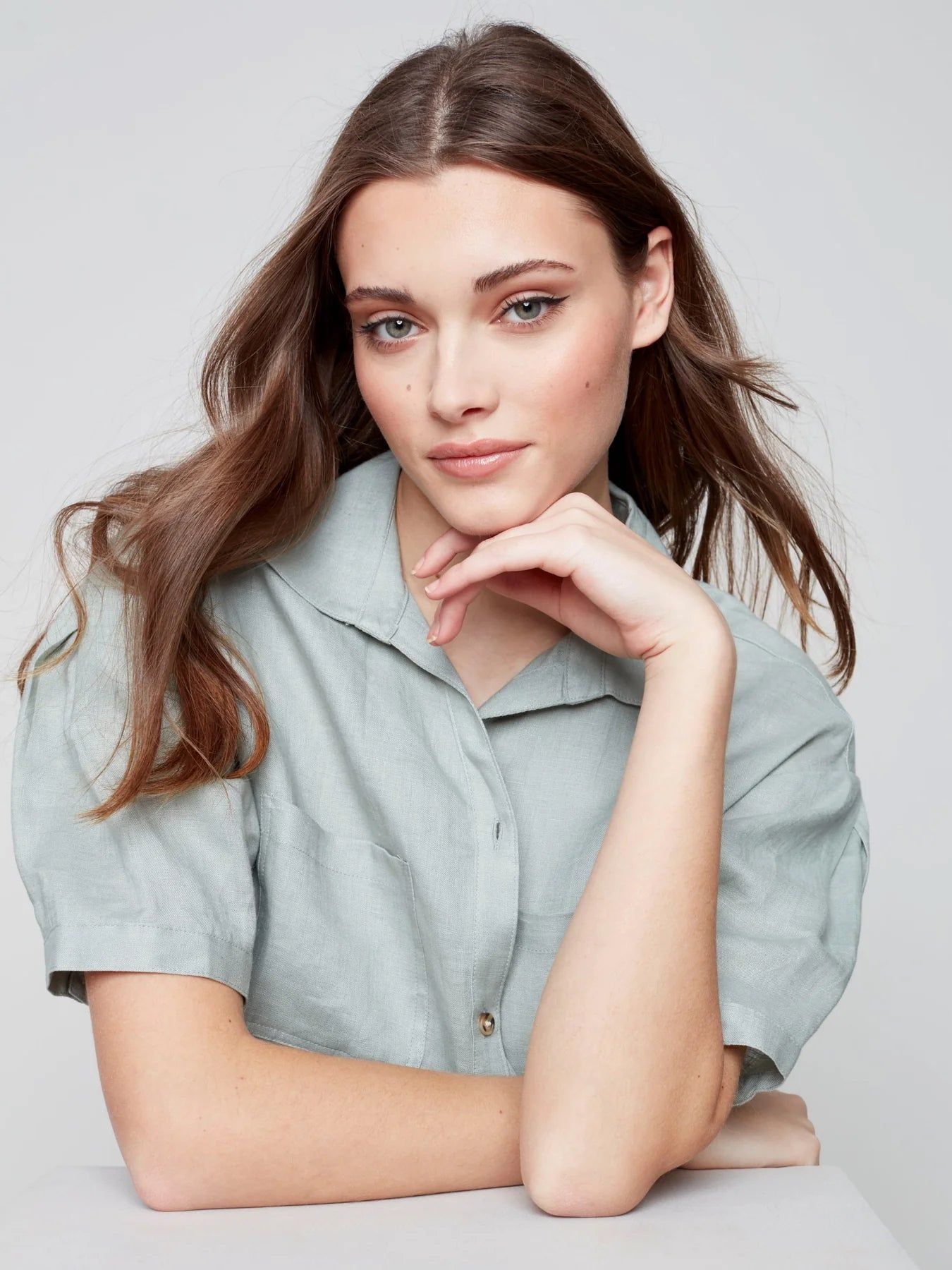 LINEN BUTTON UP sold by Nica product image thumbnail 6