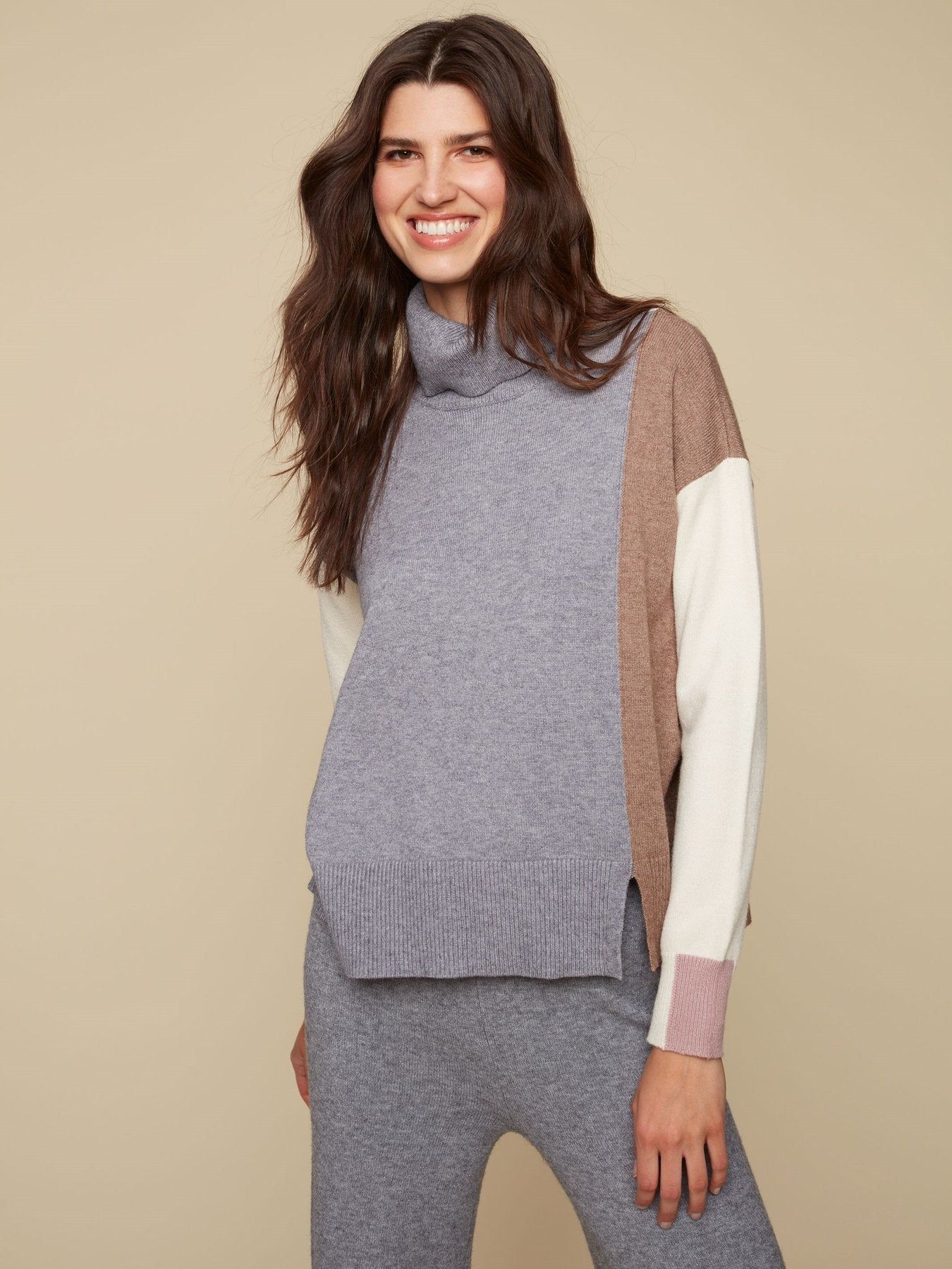 COLOUR BLOCK TURTLENECK SWEATER sold by Nica product image thumbnail 3