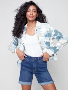 PRINTED LINEN JACKET sold by Nica