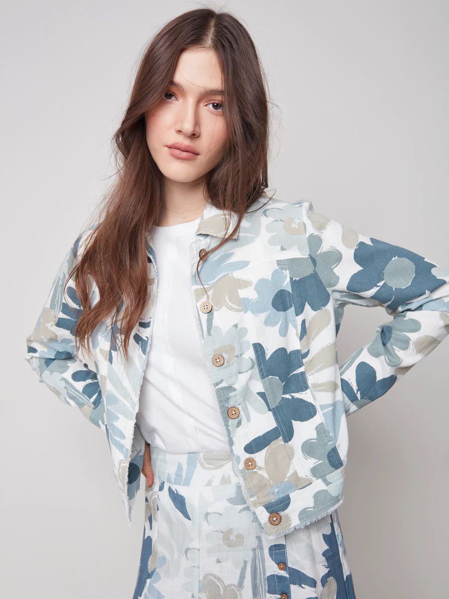PRINTED LINEN JACKET sold by Nica product image thumbnail 12