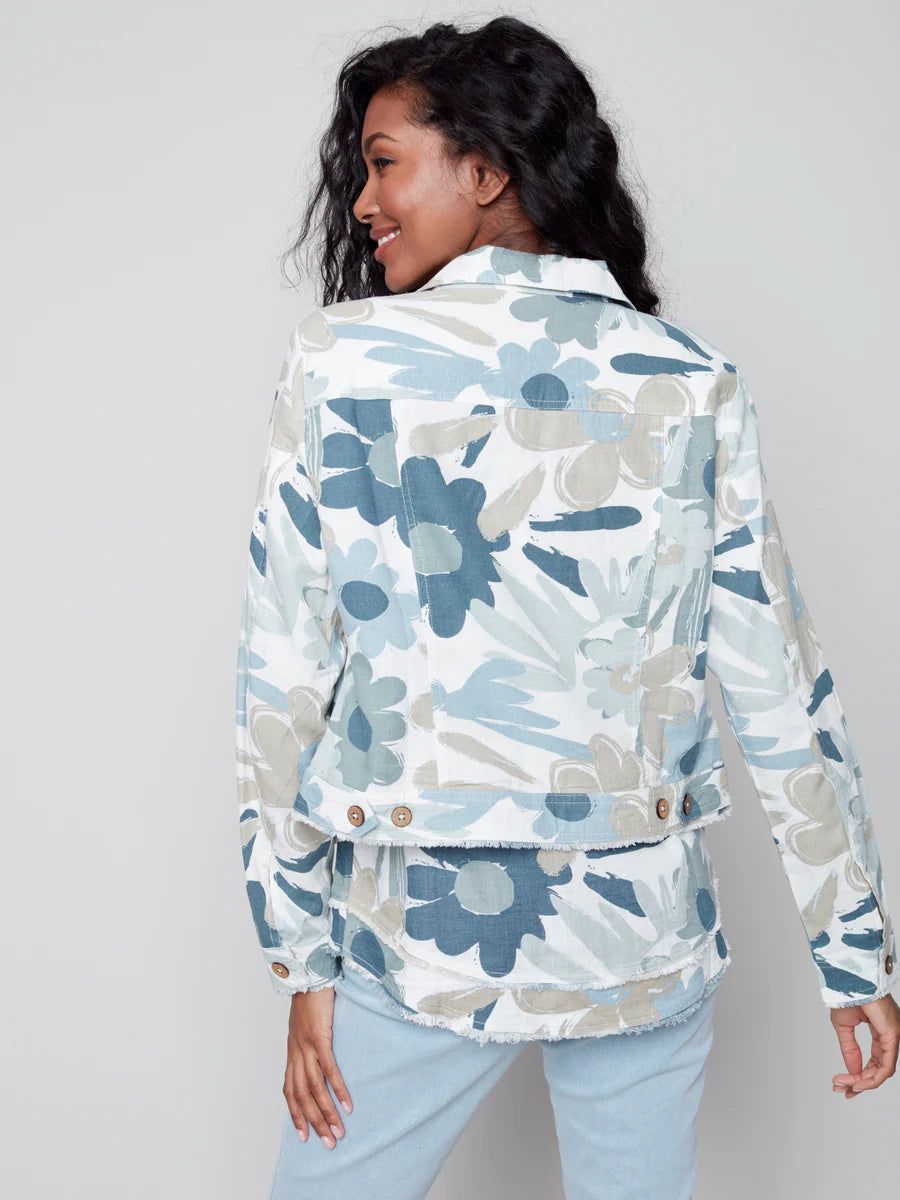 PRINTED LINEN JACKET sold by Nica product image thumbnail 9