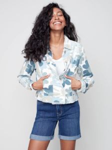 PRINTED LINEN JACKET sold by Nica