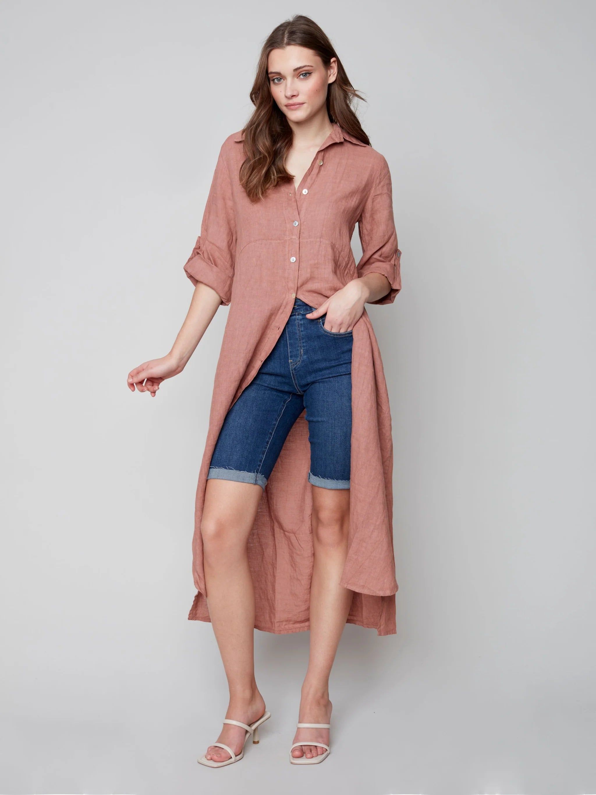 LINEN DUSTER DRESS sold by Nica product image thumbnail 4