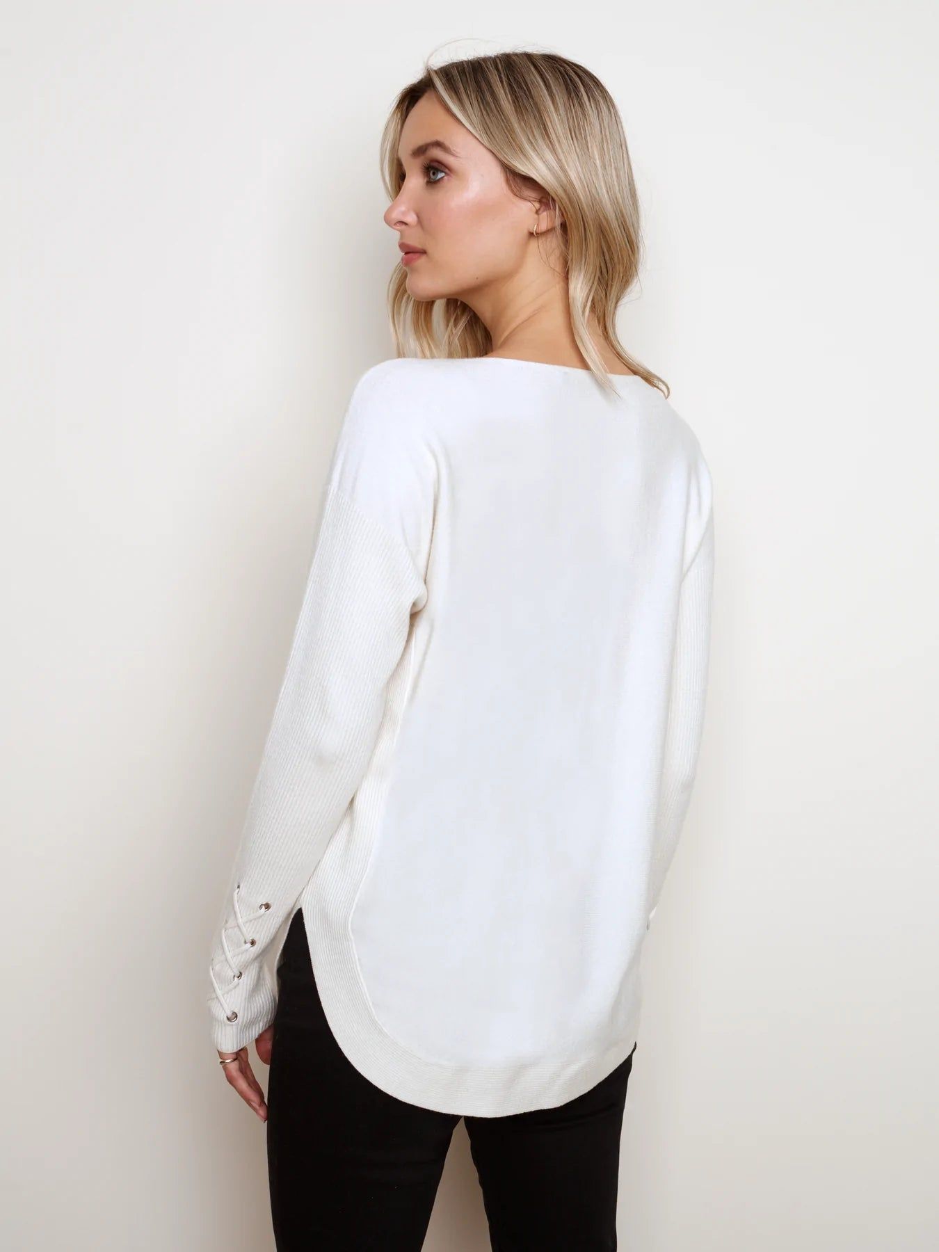 LACE-UP CUFF DETAIL SWEATER sold by Nica product image thumbnail 4
